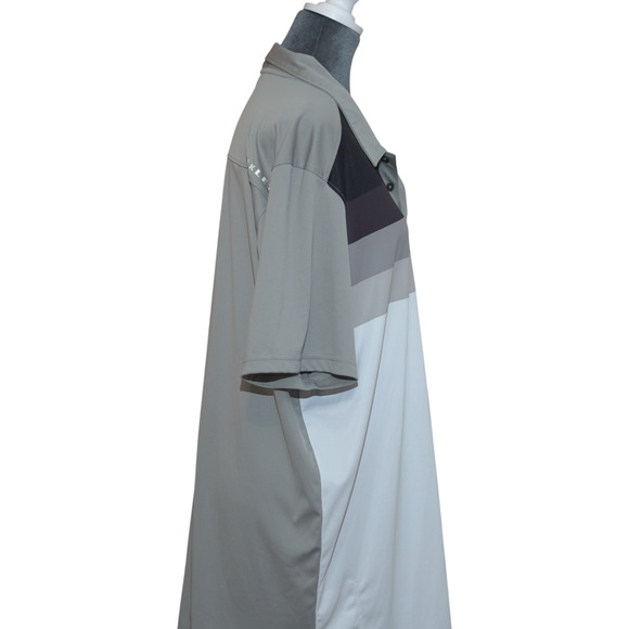 Oakley Men’s Gray Striped Short Sleeve Athletic Golf Polo Shirt Sz XXL Thailand - Picture 3 of 16